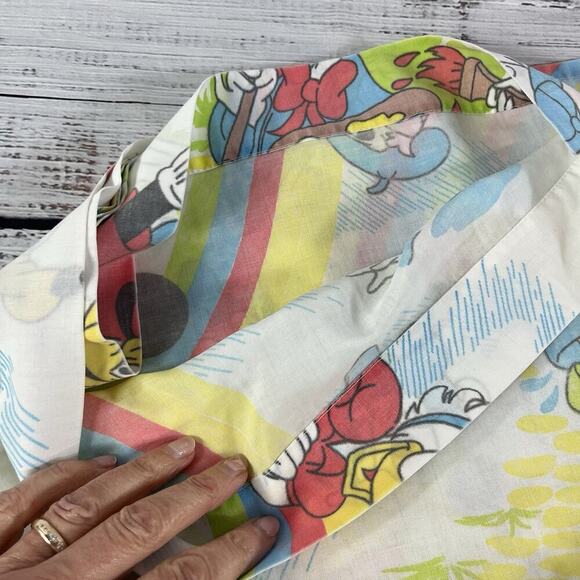 Vintage Pacific No Iron Disney Mickey Mouse Painting Rainbow Twin Flat Sheet - Picture 5 of 6